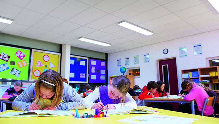 The focus lighting setting helps create an ideal classroom atmosphere for learning at Wintelre Primary School
