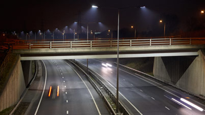 A5 highway, Tamworth illuminated by Philips LED lighting