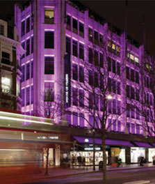 Trung tâm mua sắm House of Fraser ở London và hệ thống chiếu sáng mặt tiền
