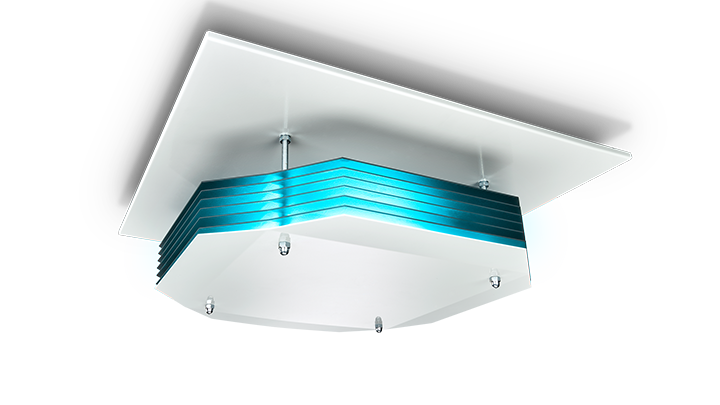 Hình ảnh bộ đèn khử trùng UV-C gắn trên trần nhà