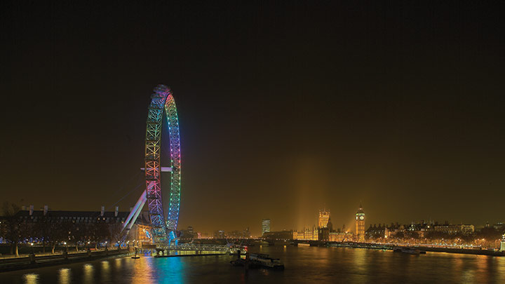 London Eye và hiệu ứng ánh sáng